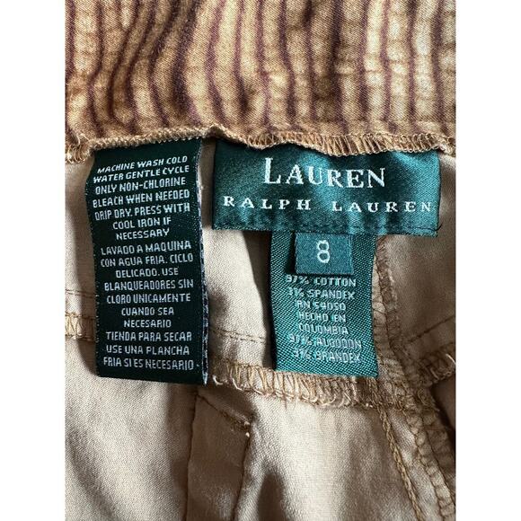 Lauren Ralph Lauren Sz 8 Snakeskin Crop Stretch Jeans Straight Leg Animal Print‎ - Picture 3 of 10